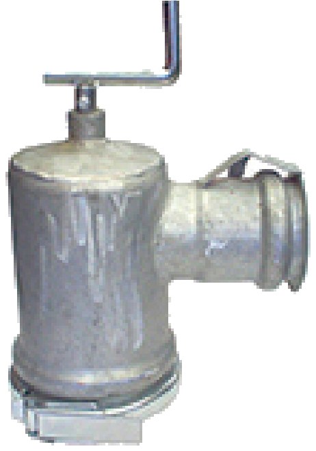 Codo con válvula hidrante para tubería de aluminio Wetland